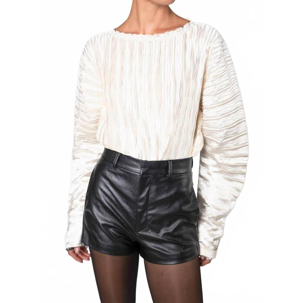 NEW NONCHALANT LABEL pearla textured ruffle blouse in ivory